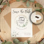 Botanical Wreath Wedding Save The Date Magnet, thumbnail 1 of 3