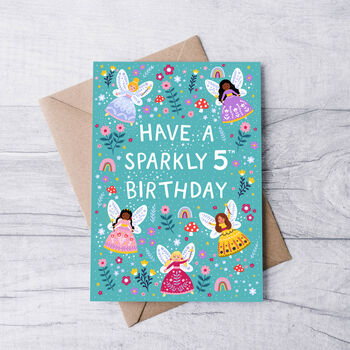 Any Age Fairy Birthday Card, Girls Age Birthday Card, 5 of 8