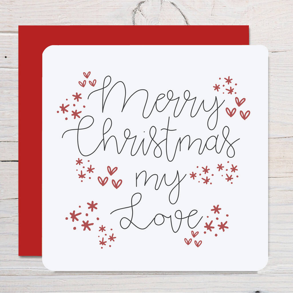 Merry Christmas My Love Heart Card By Parsy Card Co 