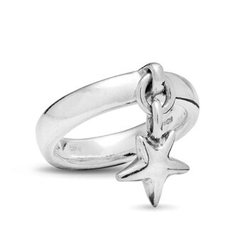 Star Charm Ring Solid Sterling Silver, 4 of 5