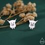 Baby Highland Cow Stud Earrings In Sterling Silver, thumbnail 1 of 11