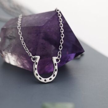 Tiny Horseshoe Necklace In Sterling Silver, 3 of 12