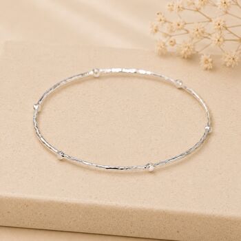 Sterling Silver White Opal Bangle, 3 of 11