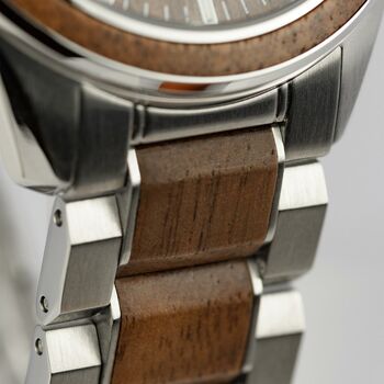 Jacques Lemans Wooden Stainless Steel Bracelet Watch, 4 of 12
