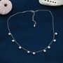 Dangle Pearl Necklace In Sterling Silver, thumbnail 6 of 10