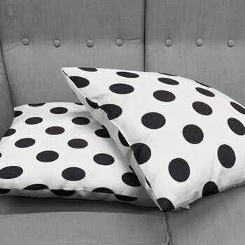 Black Polka Dot Themed Cushion Cover, 4 of 7