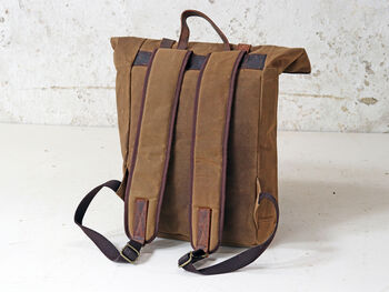 Vintage Style Leather And Canvas Backpack, 6 of 12