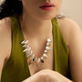 Modern Statement Silver Leaf Necklace, thumbnail 1 of 3