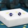 Genuine Blue Lapis Lazuli Planet Stud Earrings, thumbnail 4 of 11