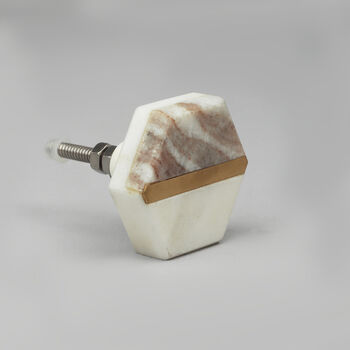 G Decor Earth Marble With Brass Pull Knobs Handles, 3 of 7