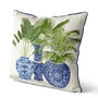 Chinoiserie Vase Trio No4 Oriental Cushion, thumbnail 2 of 4