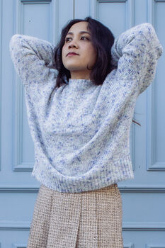 Blue Speckled Fleck Knit Jumper, 7 of 9