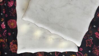 Marble Set Of Four Coasters Square Gold Outlines, 11 of 12