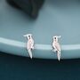 Sterling Silver Tiny Cockatoo Parrot Stud Earrings, thumbnail 1 of 12