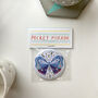 Blue Patterned Butterfly Pocket Mirror, thumbnail 2 of 4