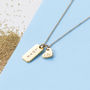 Personalised Bar And Heart Charm Necklace, thumbnail 3 of 5