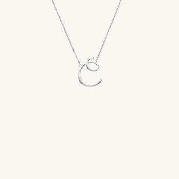 Mini Personalised Script Letter Necklace Silver, 5 of 12