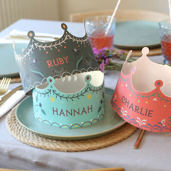 Set Of Three Personalised Paper Folklore Crowns, 2 of 2