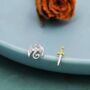 Mismatched Dragon And Sword Stud Earrings In Sterling Silver, thumbnail 2 of 12