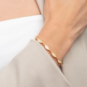 Nekomeishi Semi Precious Cream Cats Eye Bracelet, 2 of 5