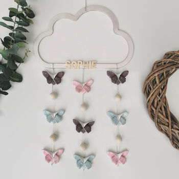 Nursery Mobile Wall Decor Pink,Cream,Mint Butterfly, 11 of 12