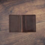 Men's Cardholder Wallet Italian Dark Brown Leather Flapover Rfid Protected Personalised, thumbnail 6 of 8