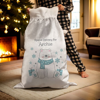 Personalised Polar Bear Christmas Sack, 3 of 4
