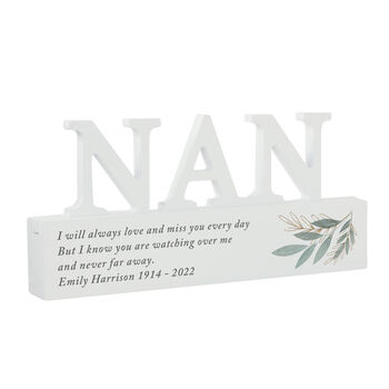 Personalised Botanical Wooden Ornament For Nan, 4 of 4