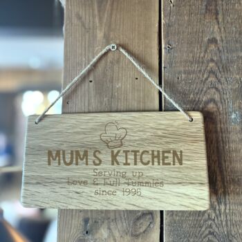 Personalised Serving Up Kitchen Wooden Sign, 2 of 3