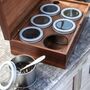 Tea Box In Acacia Wood + Six Aluminium Tins And A Spoon, thumbnail 1 of 3
