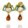 Blue Crystal, Chalcedony And Baroque Pearl Earrings, thumbnail 2 of 2