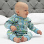 Blue Hooded Baby Romper, thumbnail 2 of 4