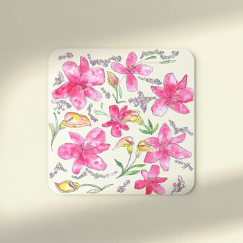 Melamine And Cork Flower Coasters, 2 of 6