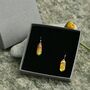 Fused Glass Drop Earrings In Autumn Colours, thumbnail 7 of 12