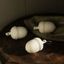 Three White Porcelain Acorn Tree Decorations, thumbnail 4 of 5