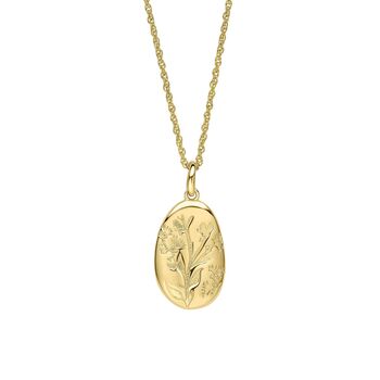 Gold Plated Sterling Silver Floral Pendant Necklace, 2 of 5