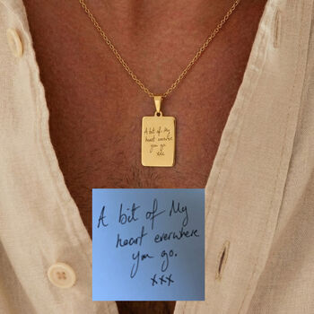 Personalised Mens Handwriting Tag Necklace, 5 of 8