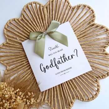 Godfather Proposal Card, Handmade Bow Proposal Card, Godmother, Godfather Card, 4 of 5