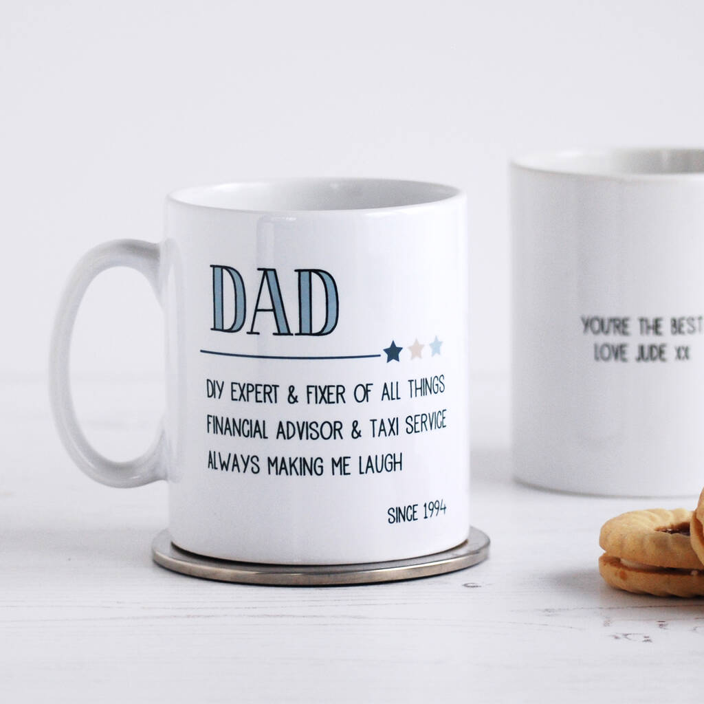 Large Personalized Coffee Mugs for Men - Definition of a Dad or Grandpa