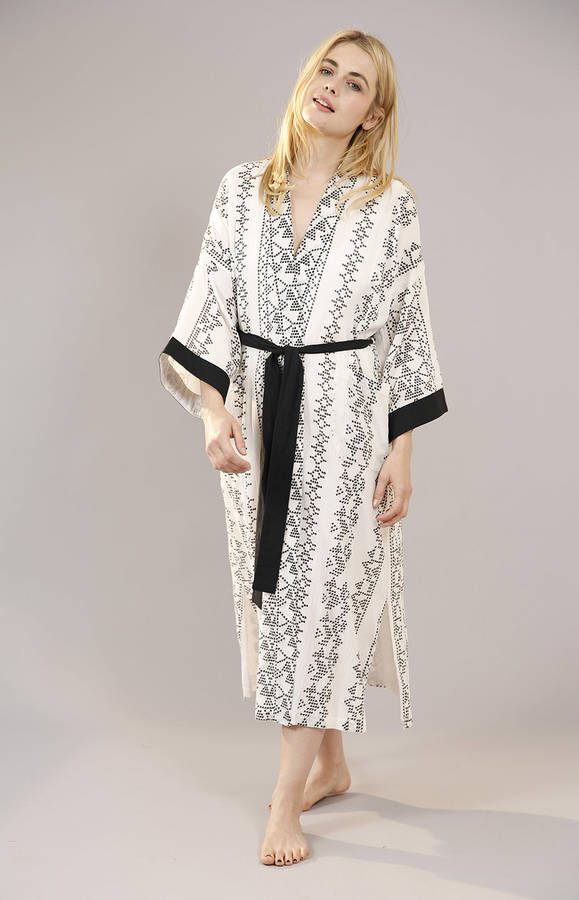 Spotty Zebra Long Dressing Gown By Verry Kerry