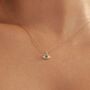 Evil Eye Necklace Hammered 18k Gold Plating, thumbnail 1 of 8