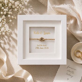 Personalised 'Tied The Knot' Framed Wedding Gift, 3 of 9