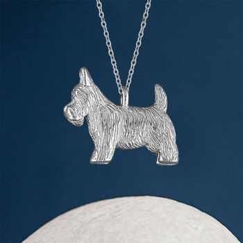 Sterling Silver Scottie Dog Necklace, 4 of 11