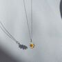 Sterling Silver Personalised Daisy Flower Pendant Two Tone Necklace, thumbnail 6 of 9
