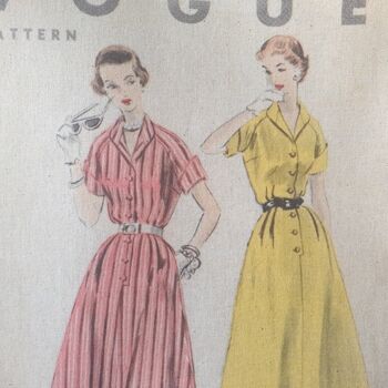 Cotton Tote Shoulder Bag With Vintage Vogue Sewing Pattern Print, 3 of 6