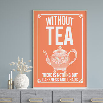 Without Tea Vintage Style Print, 3 of 5