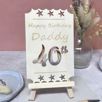 Personalised 40th Birthday Wooden Cards, 2 of 5