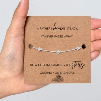 Loss Of Father With A Gold Plated Or Silver Plated Star Bracelet And Card, 4 of 4