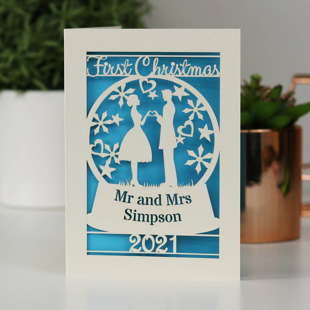 Personalised First Married Christmas Card, 1 of 7