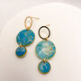 Circular Turquoise Clay And Resin Statement Earrings, thumbnail 7 of 11